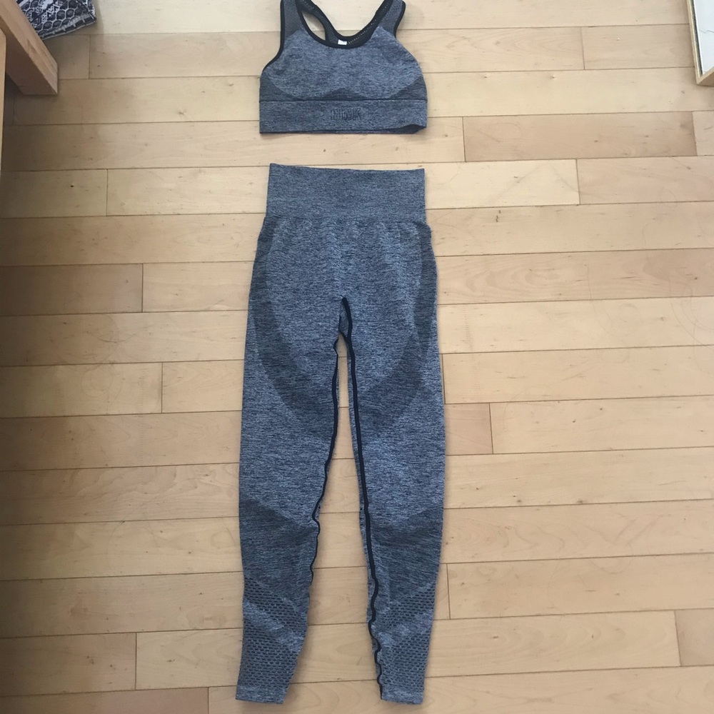 PINK Black Seamless Sports Bra & Legging Set XS